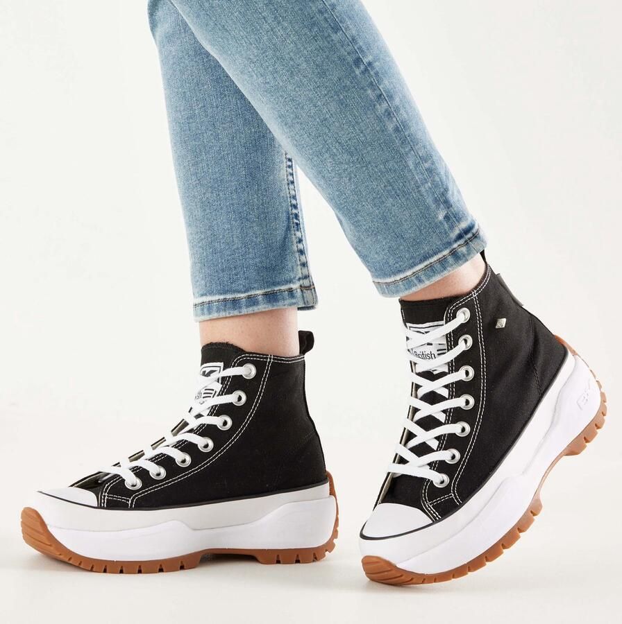 British Knights Kaya Mid Fly Dames Sneakers Hoog Zwart Vrouwen Schoenen - Foto 3