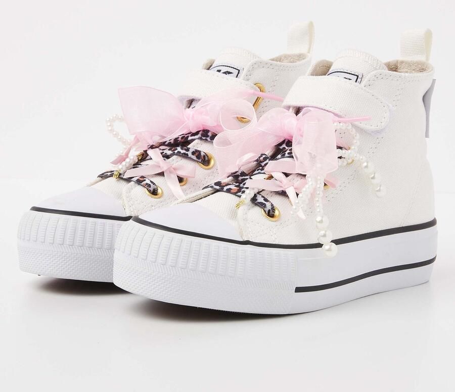 British Knights Kaya Mid Meisjes Sneakers Hoog Gebroken wit Meiden Schoenen