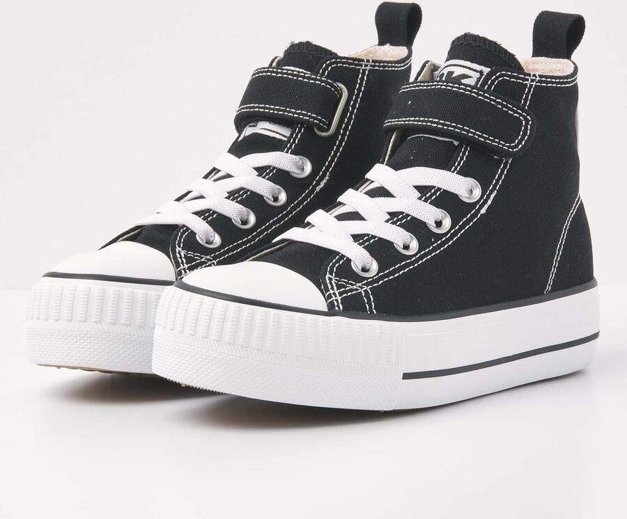 British Knights Kaya Mid Meisjes Sneakers Hoog Zwart Katoen Meiden Schoenen - Foto 2