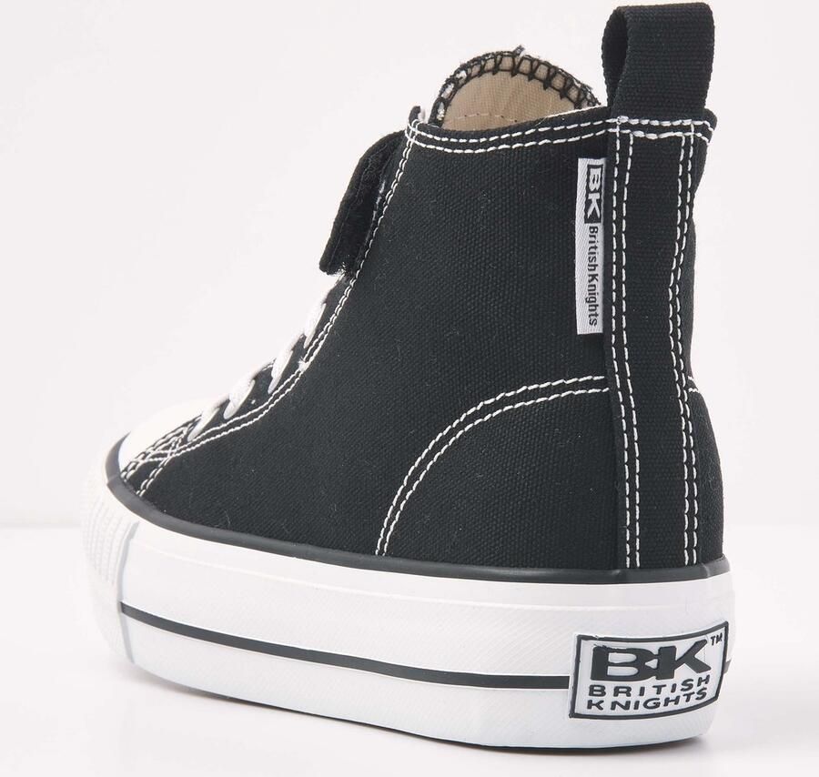 British Knights Kaya Mid Meisjes Sneakers Hoog Zwart Katoen Meiden Schoenen - Foto 3