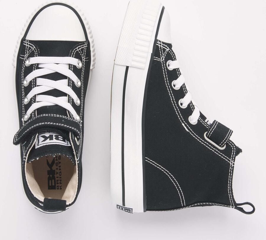 British Knights Kaya Mid Meisjes Sneakers Hoog Zwart Katoen Meiden Schoenen - Foto 4