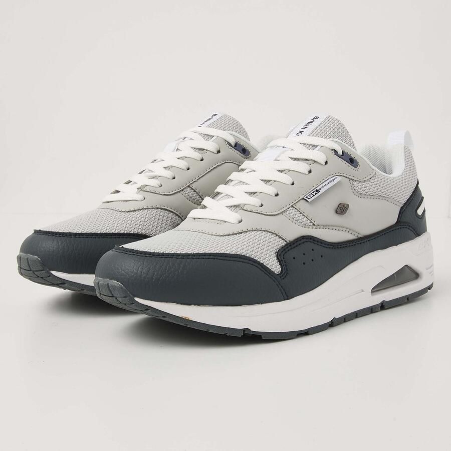 British Knights Lennox Heren Sneakers Laag Grijs Licht grijs Wit Mannen Schoenen
