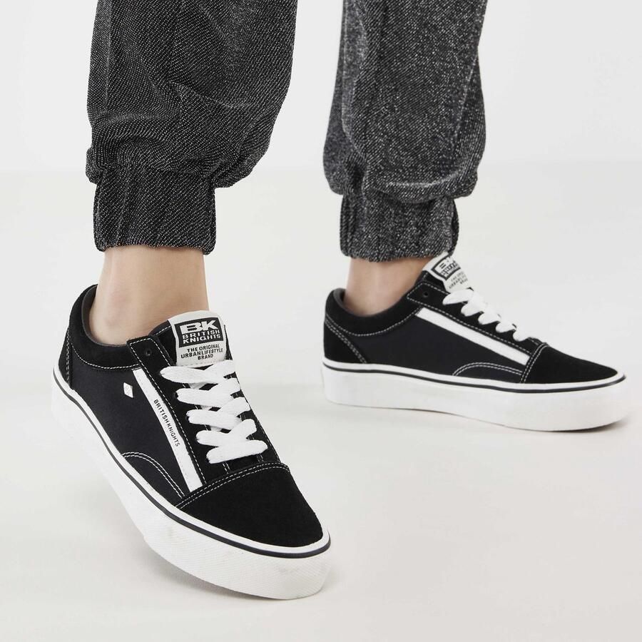 British Knights Platform Mack velours sneakers zwart wit - Foto 2