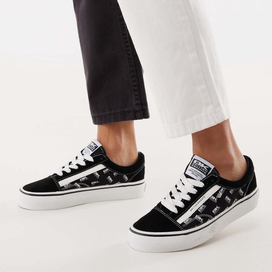 British Knights Platform Mack velours sneakers zwart wit - Foto 3