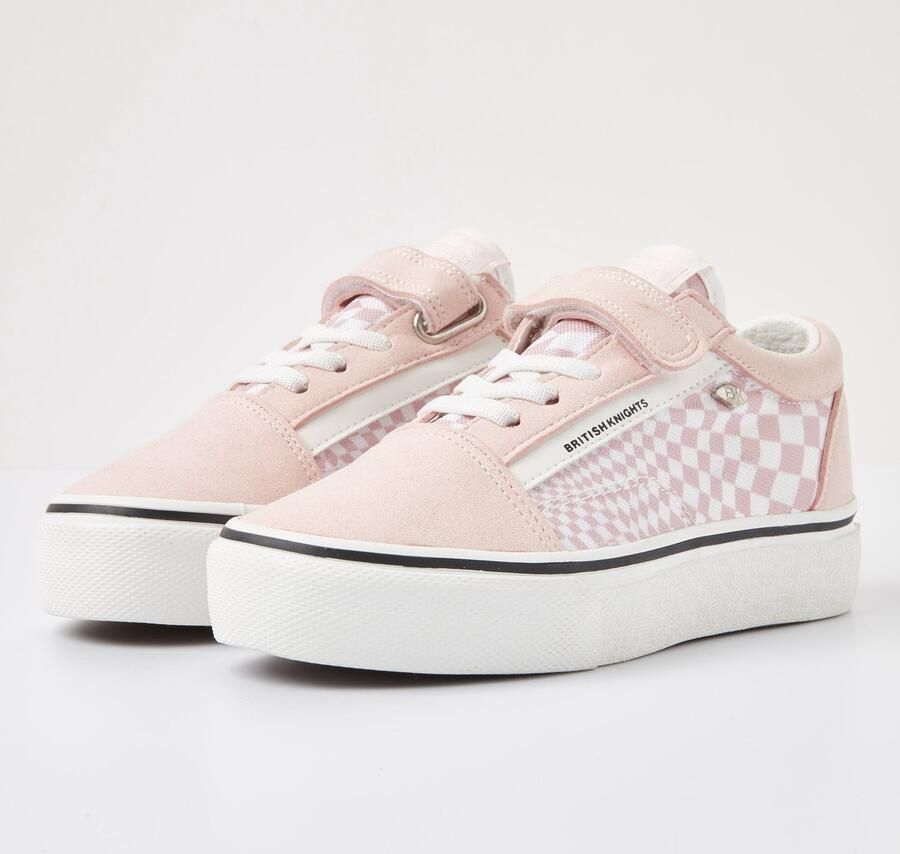 British Knights MACK PLATFORM Meisjes lage sneakers checker print pastel Licht roze