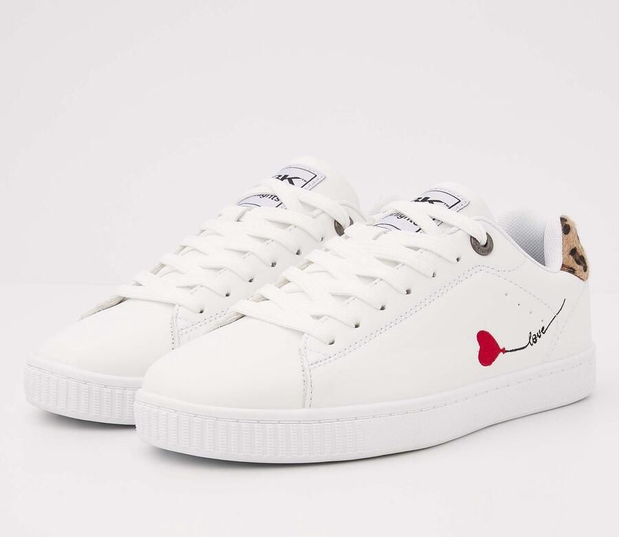 British Knights Mist Dames sneakers laag Wit Panterprint Hart Vrouwen schoenen