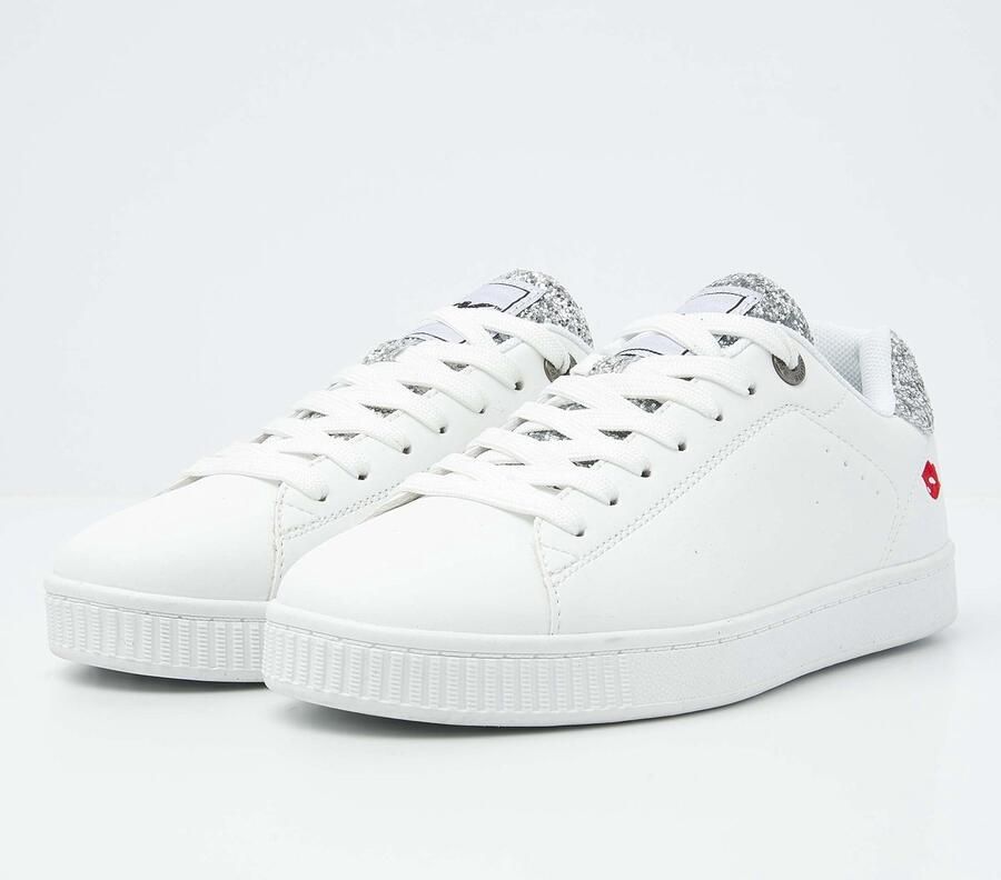 British Knights Mist Dames Sneakers Laag Wit Zilver Lippen Vrouwen Schoenen