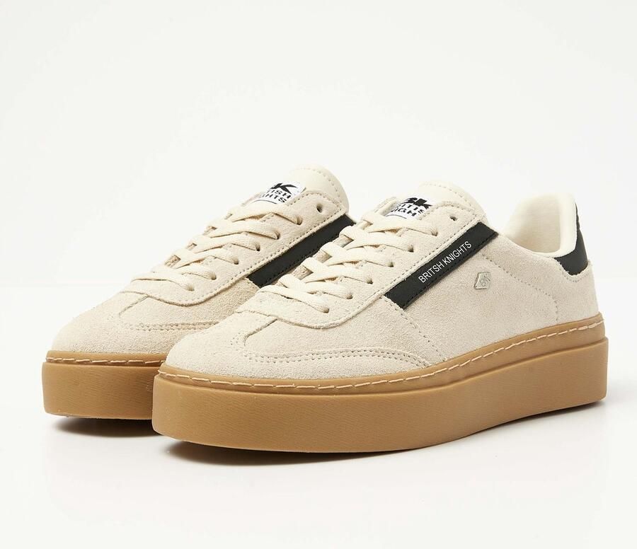 British Knights Re-Issue Dames Sneakers Laag Beige Suede Vrouwen Schoenen - Foto 2
