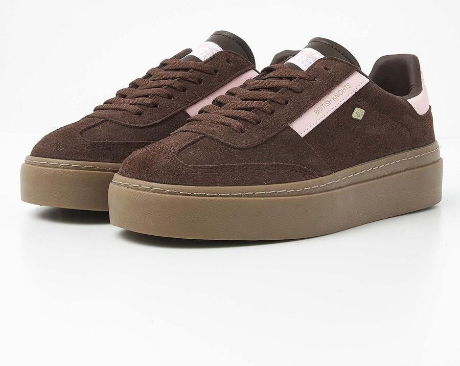 British Knights Re-Issue Dames Sneakers Laag Bruin Suede Vrouwen Schoenen - Foto 2