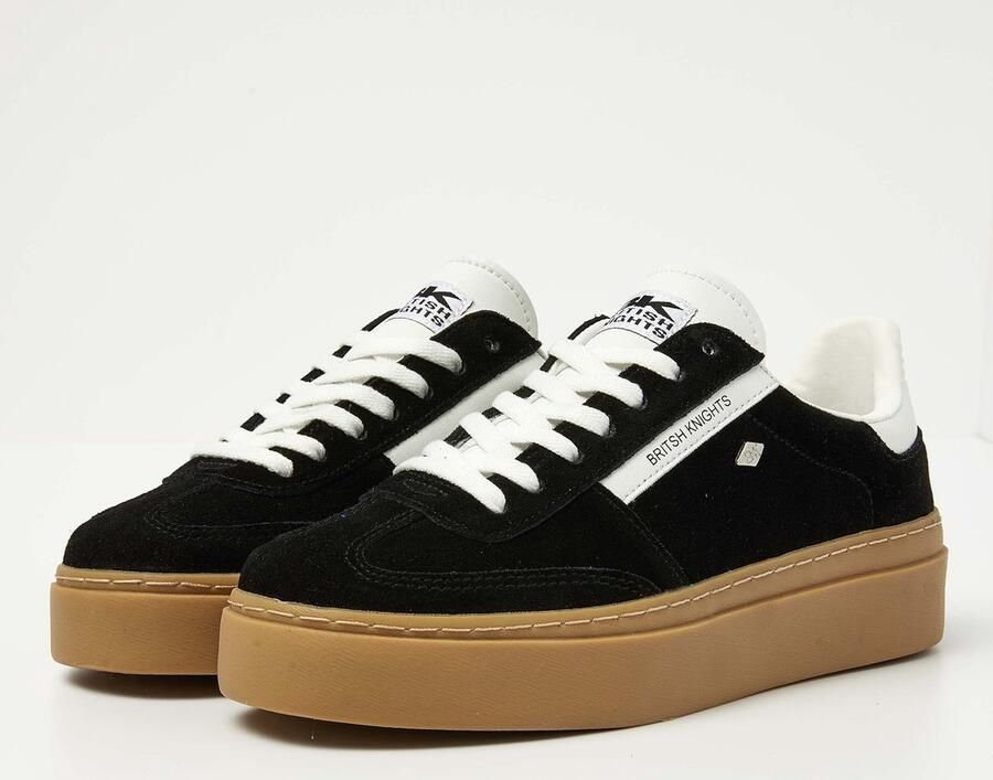 British Knights Re-Issue Dames Sneakers Laag Zwart Suede Vrouwen Schoenen - Foto 2