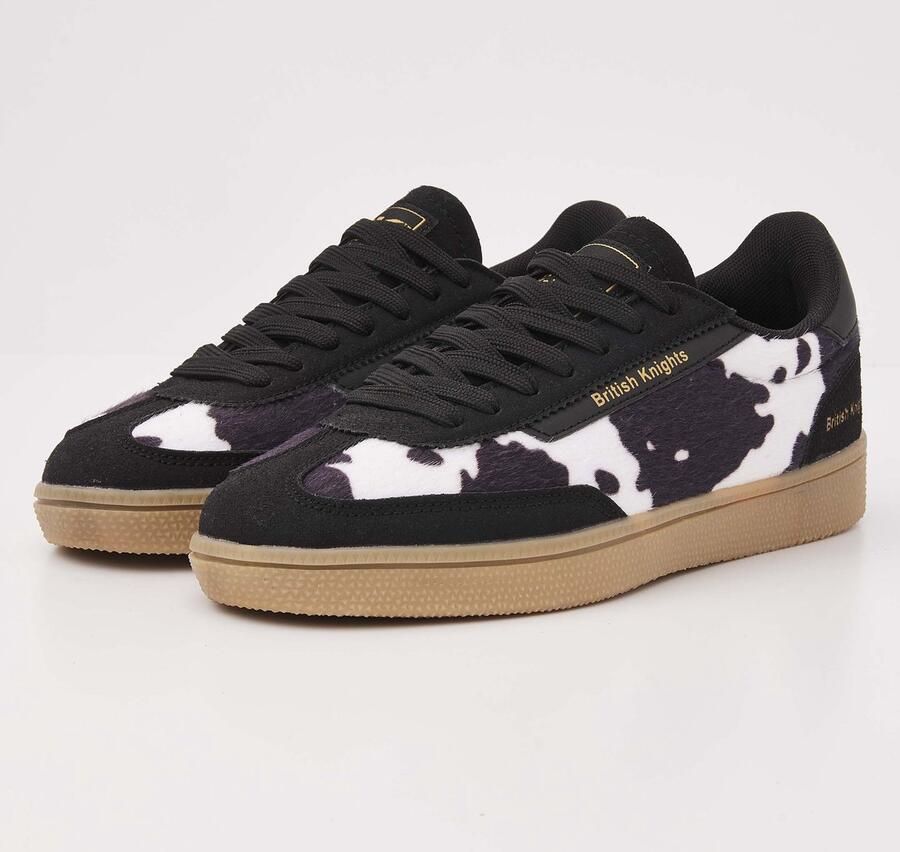 British Knights Revival Dames sneakers laag Koeienprint Zwart Vrouwen schoenen