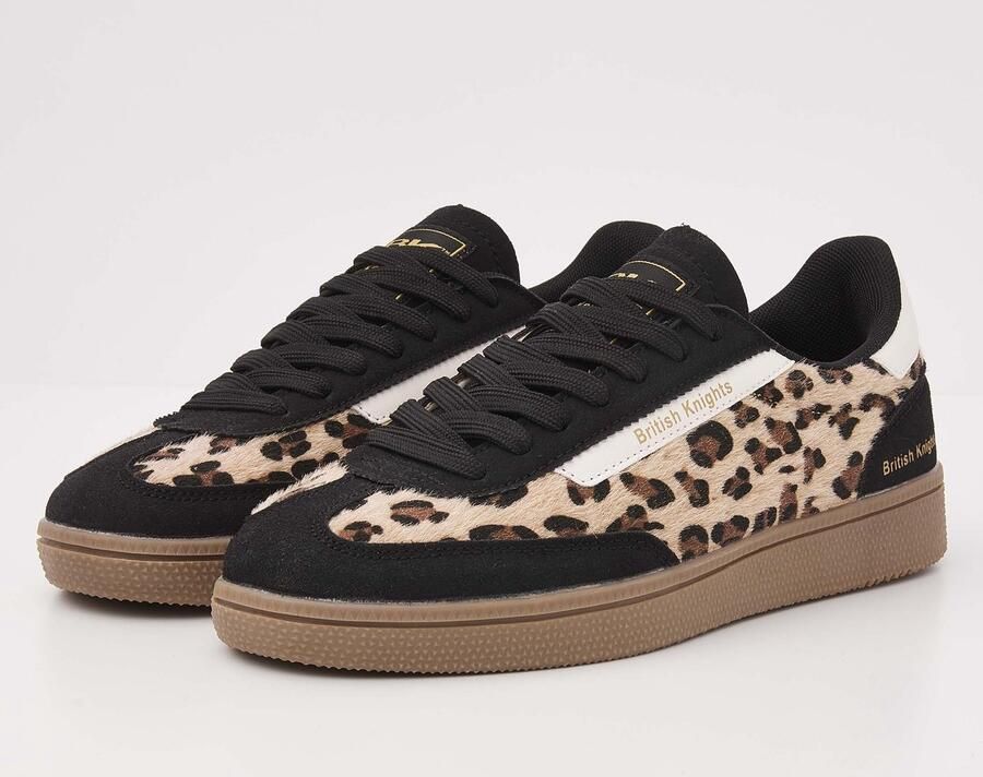 British Knights Revival Dames sneakers laag Zwart Panterprint Wit Vrouwen schoenen