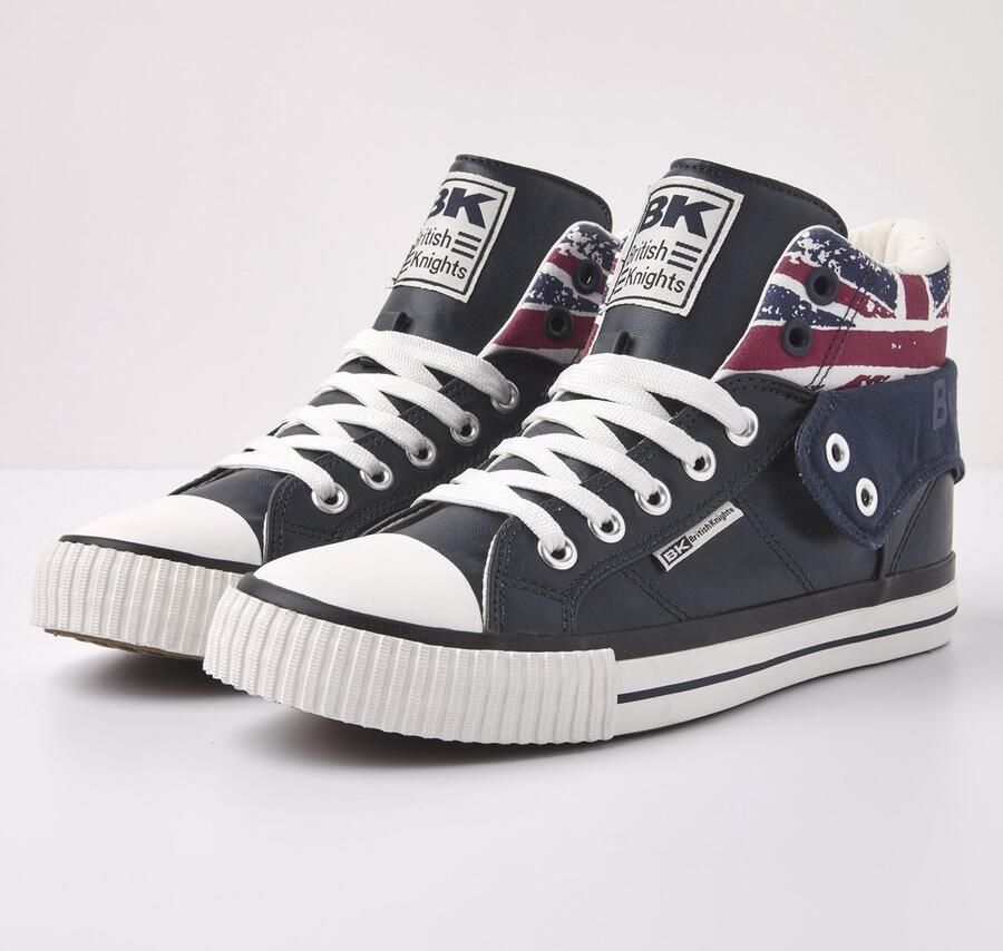 British Knights Roco Heren Hoge Sneakers Union Jack Print Blauw Mannen Schoenen