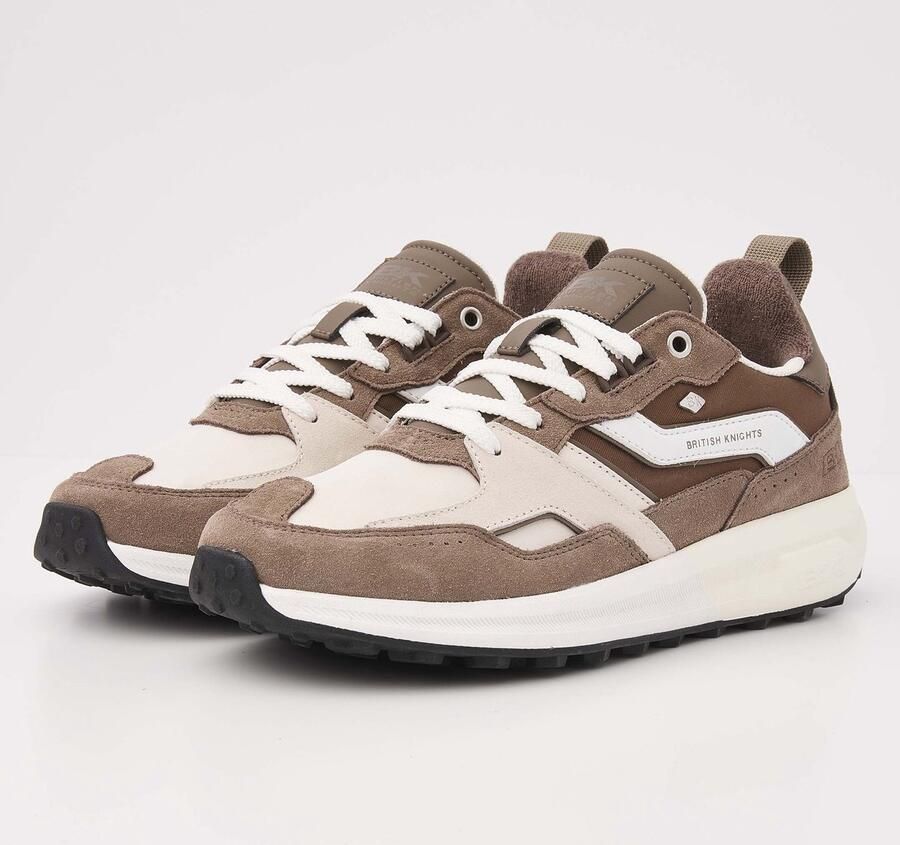 British Knights Veli Heren sneakers laag Taupe Beige Wit Mannen schoenen Suede
