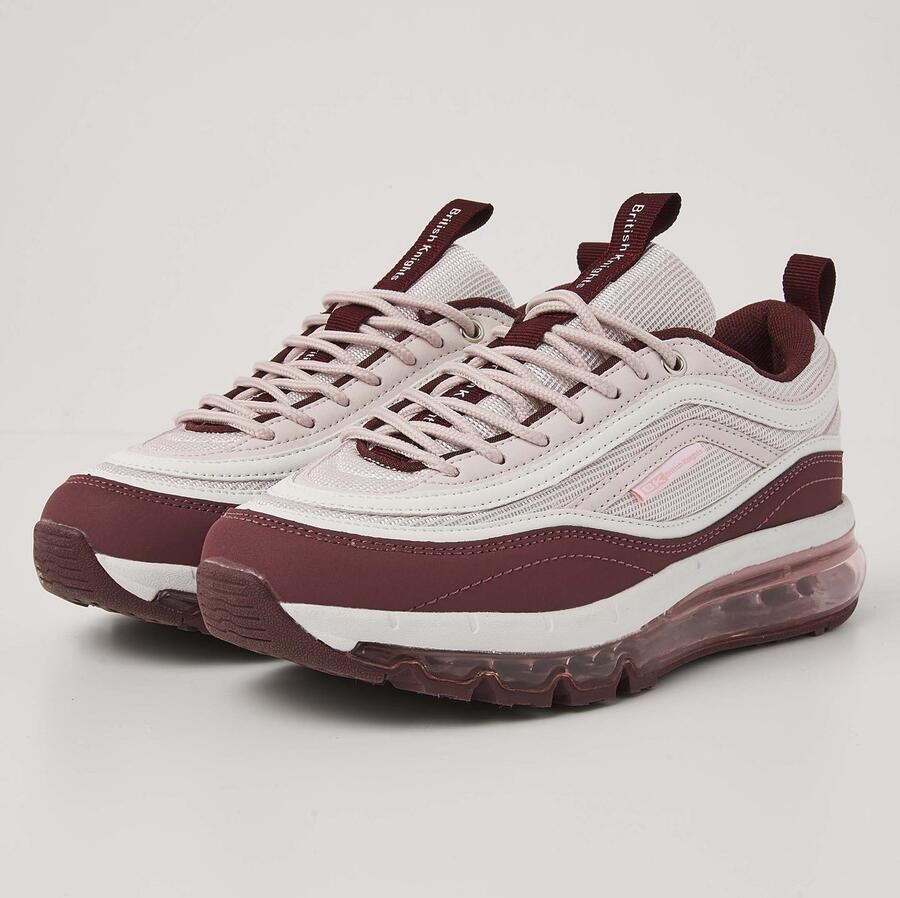British Knights Zion Dames Sneakers Laag Donker bordeaux Licht roze Wit Vrouwen Schoenen
