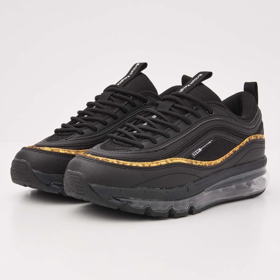 British Knights Zion Dames sneakers laag Zwart Panterprint Vrouwen schoenen
