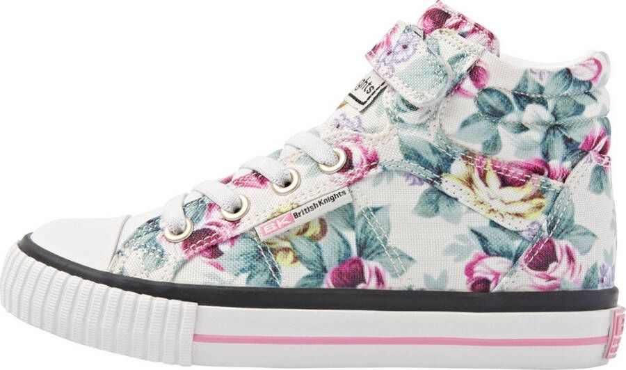 British Knights DEE Meisjes sneakers hoog Wit bloemen - Schoenen.nl