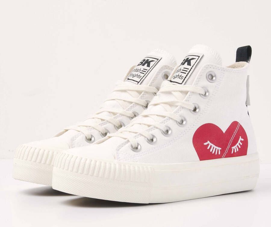 British Knights BK KAYA MID- Hoog Gebroken wit Rood hart Gebroken wit