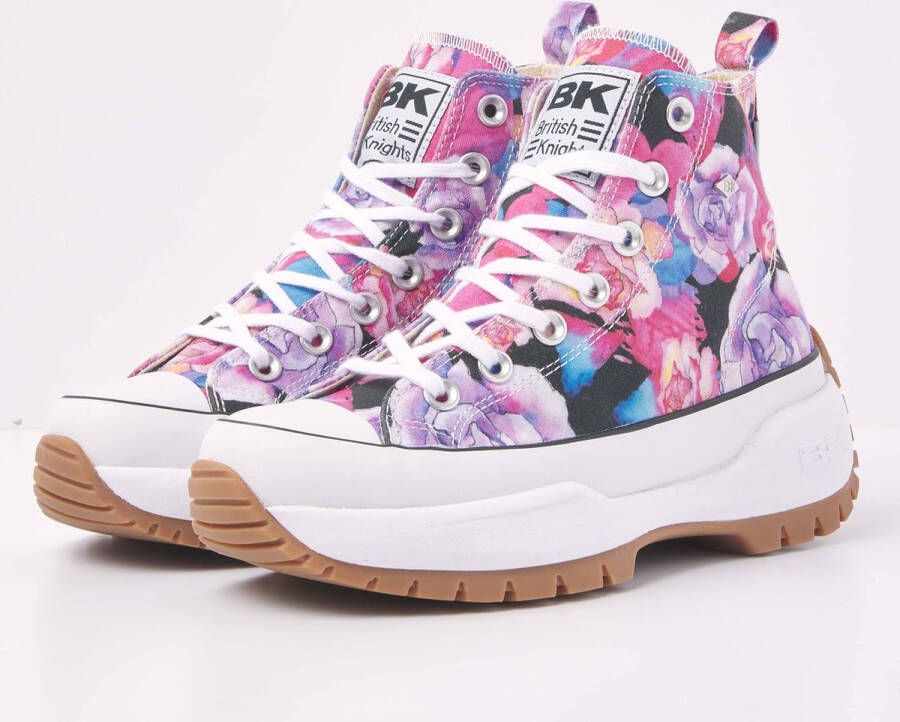 British Knights KAYA MID FLY Dames sneakers hoog Bloemen