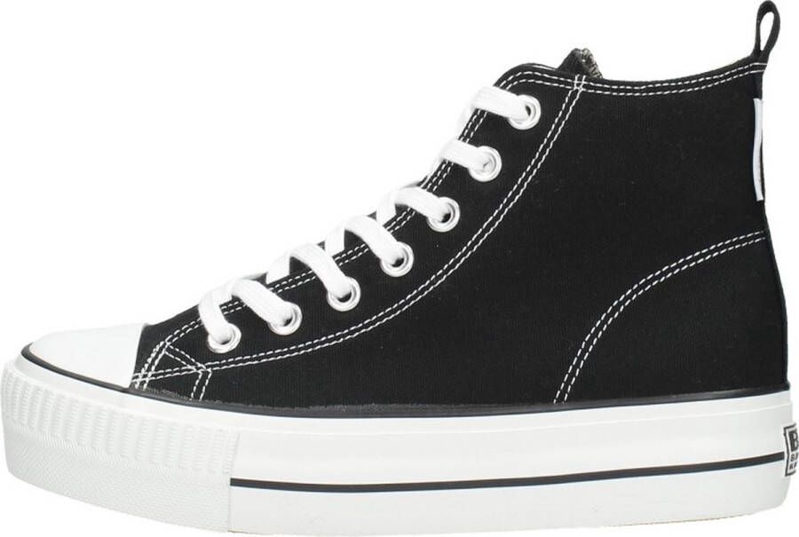 British Knights Kaya Mid Dames Sneakers Hoog Zwart Katoen Vrouwen Schoenen