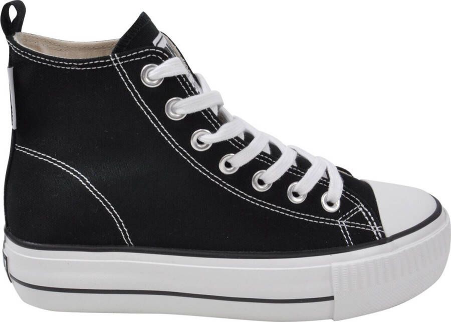 British Knights Kaya Mid Dames Sneakers Hoog Zwart Katoen Vrouwen Schoenen - Foto 3