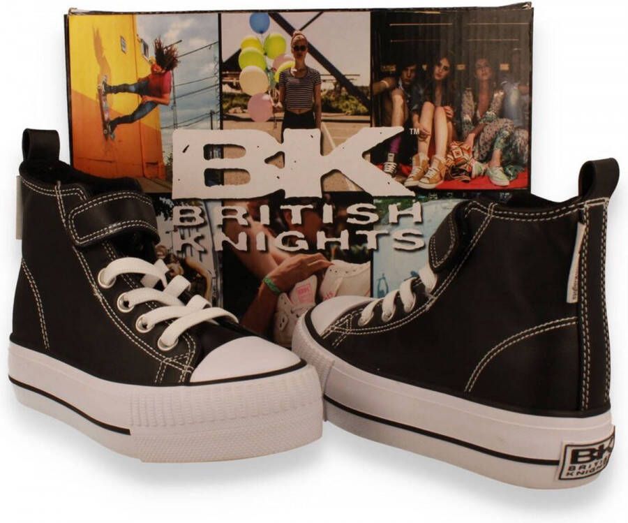British Knights Kaya Mid Meisjes Sneakers Hoog Zwart Meiden Schoenen