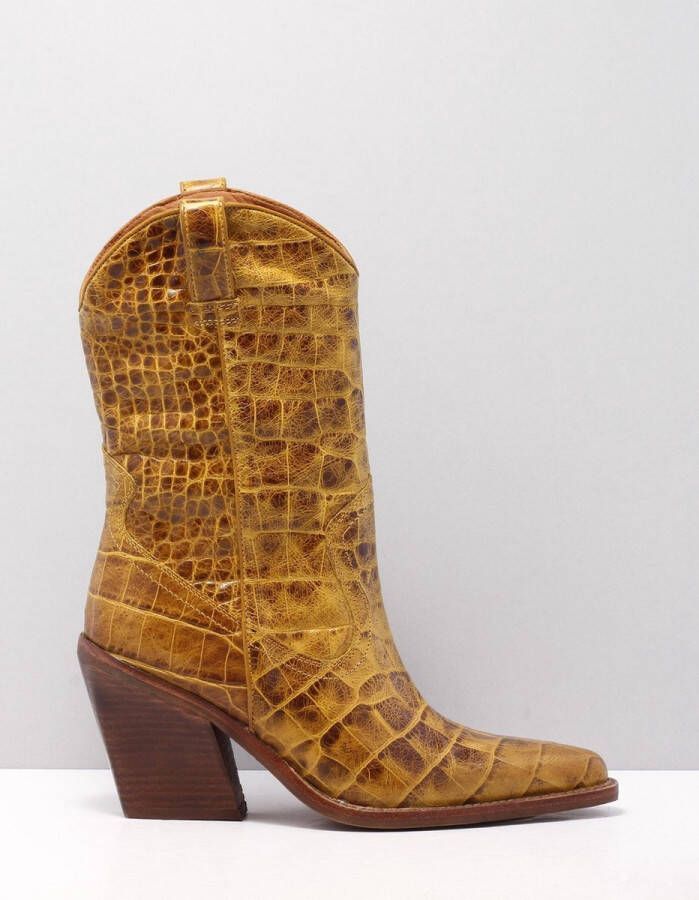 Bronx 34125 Enkellaarzen women yellow kk56 mustard leather