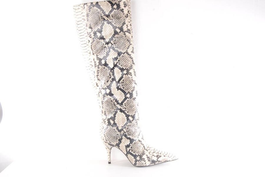 Bronx Hoge laars in haverwit wit zwart Multicolor Dames