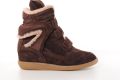 Bronx dames hoge sneaker Jaeyy Strap Fur suède bruin - Bruin