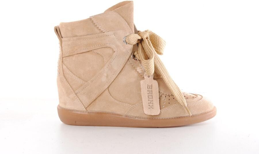 Bronx dames sneaker sleehak Jae-yy suede beige