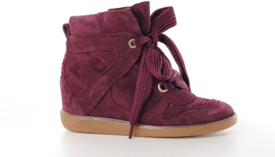 Bronx dames sneaker sleehak Jae-yy suede bordo