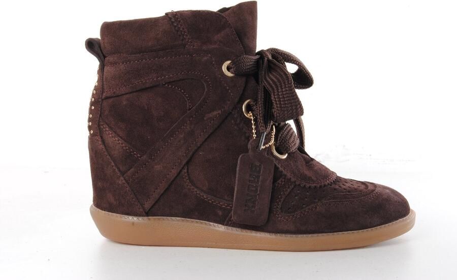 Bronx dames sneaker sleehak Jae-yy suede bruin