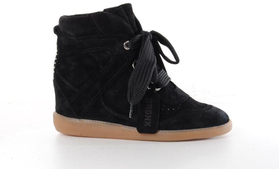 Bronx dames sneaker sleehak Jae-yy suede zwart