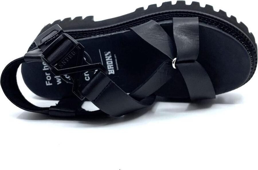 Bronx Stoere Damessandaal ""Groov-y Sandal Buckle"" zwart - Foto 7