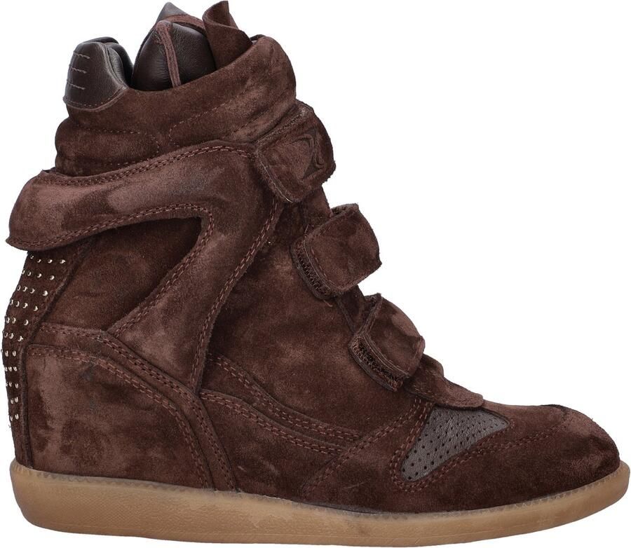 Bronx dames sneaker sleehak Jae-yy triple strap suede bruin - Foto 2