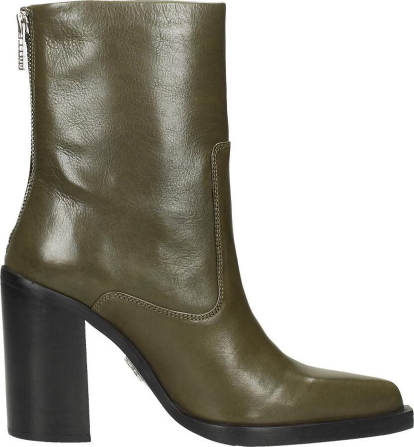 Bronx Mya-Mae Groen Leer Enkellaars met hak Dames