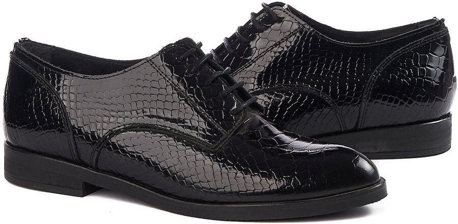 Bronx Schoenen Glanzend Natuurlijk Leer Zwart