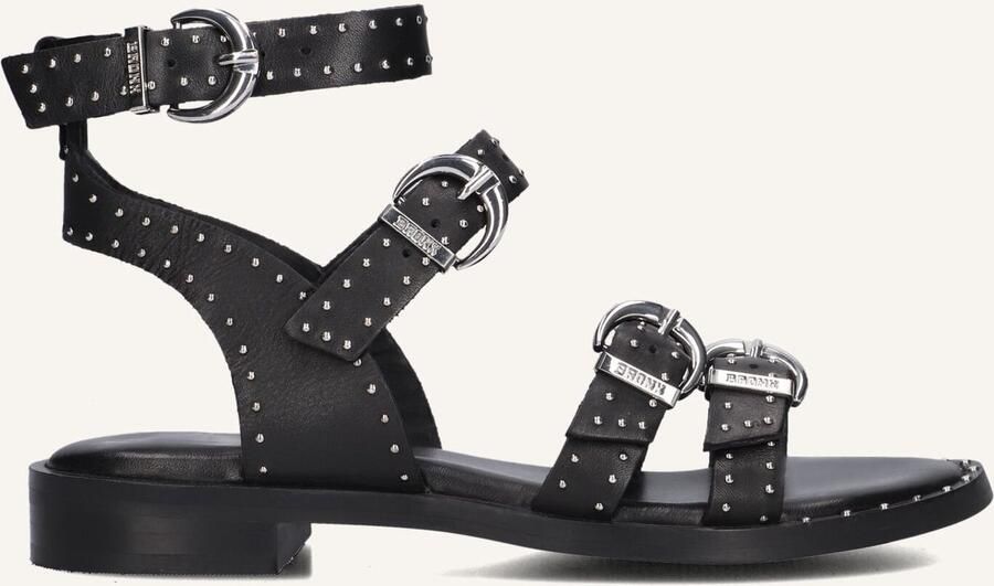 Bronx Zwarte Leren Sandalen met Gouden Studs Black Dames - Foto 2