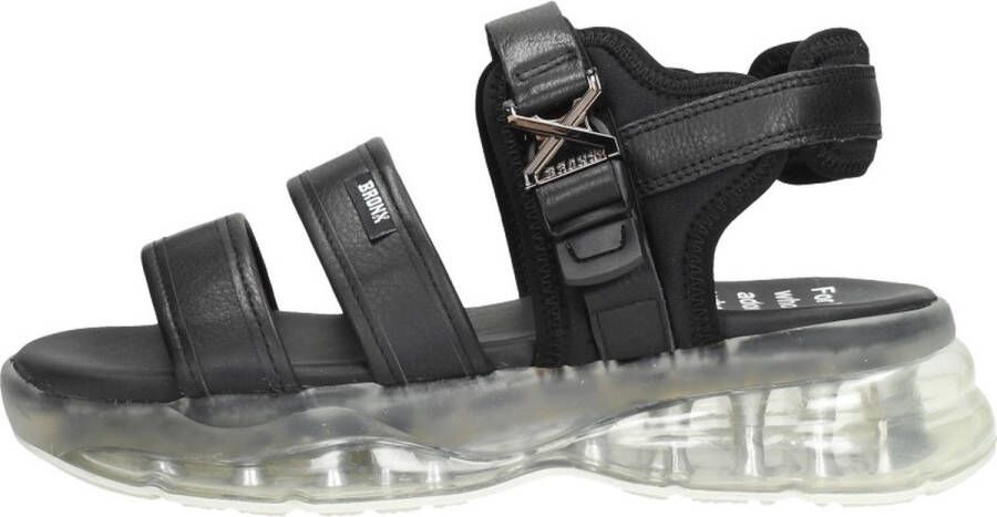Bronx Bubbly Sandal Sandalen Plat zwart