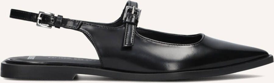BRONX Laur-Ynn leren slingback loafers zwart