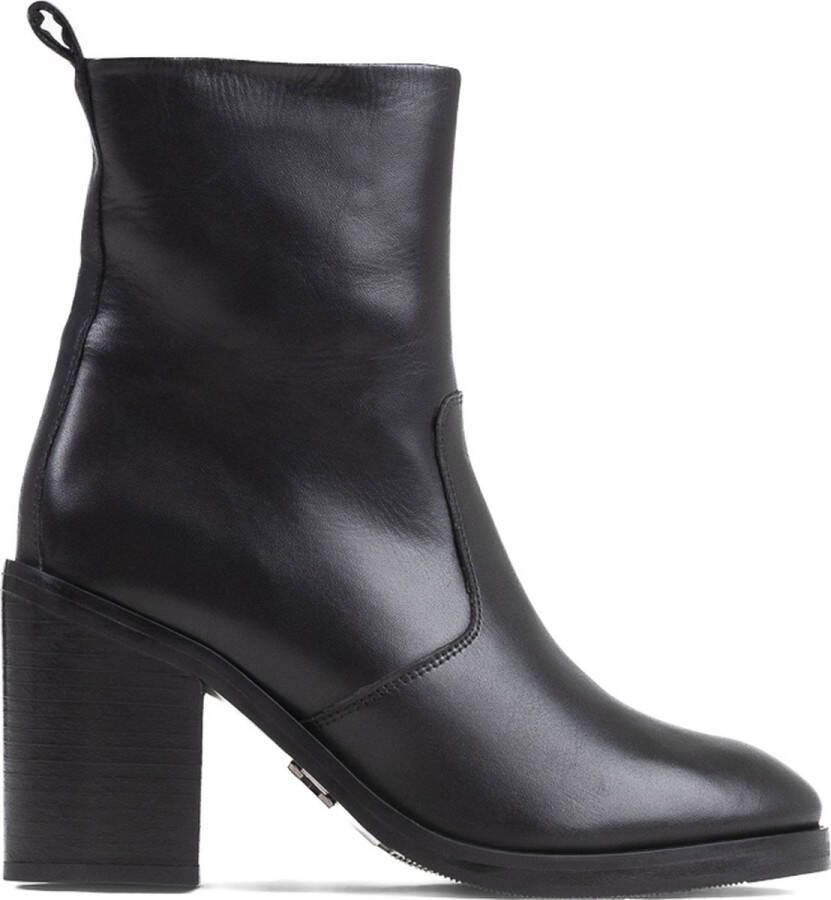 Bronx New-Patt Zwart Leer Enkellaars met hak Dames