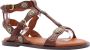 Bronx Bruine Leren Sandalen met Gouden Details Brown Dames - Thumbnail 2