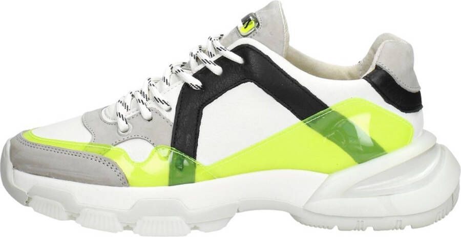 Bronx Seventy-Street leren sneakers off white neon geel