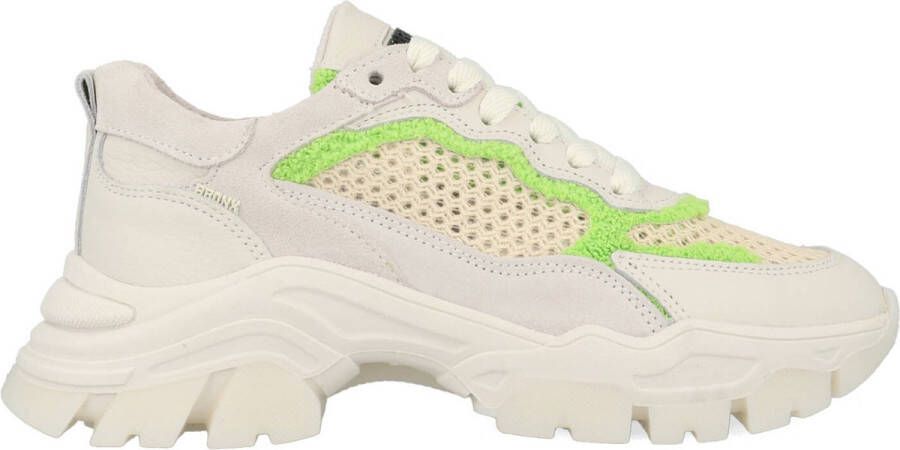 Bronx Sneakers Tayke-over 66457-Mt-3352 Wit Groen-37 Wit Dames