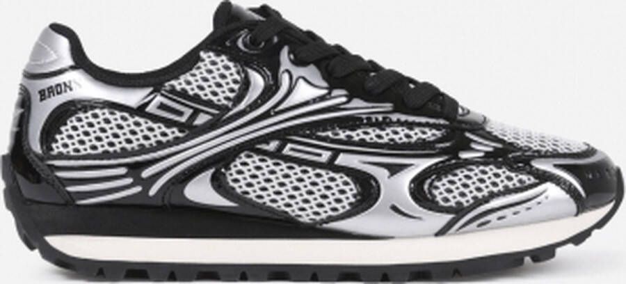 Bronx Sportieve Dames Sneaker zwart zilver Gray Dames
