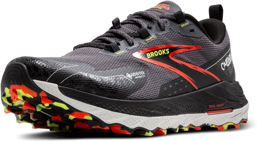Brooks Cascadia 18 GTX Trail Hardloopschoen Heren Blackened Pearl Black Tomato 45.5