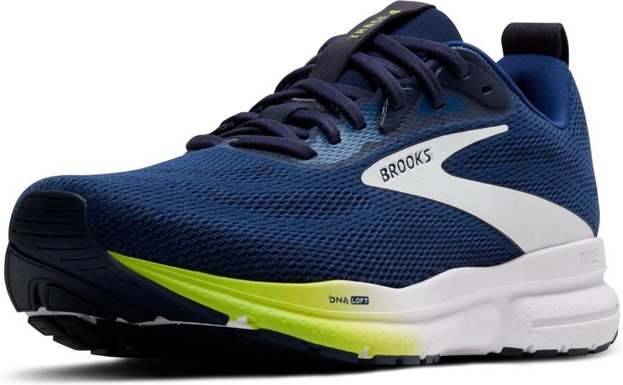 Brooks Trace 4 Heren Hardloopschoen Marine Peacoat Acid Lime