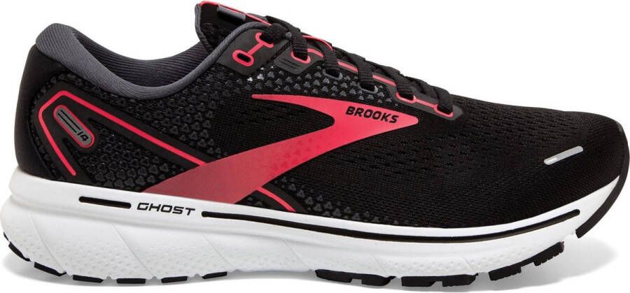 Brooks Ghost 14 Sportschoenen Vrouwen zwart roze rood grijs