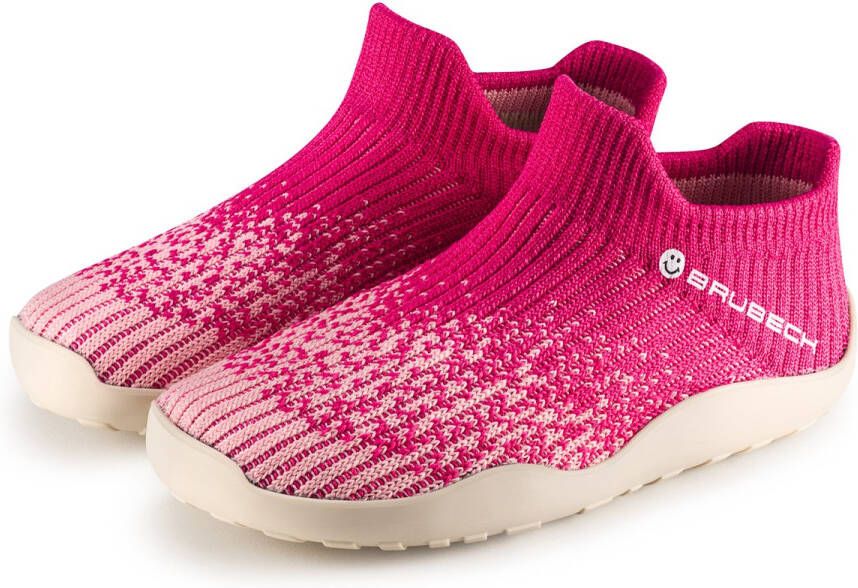 Brubeck BAREFOOT Merino Kinderschoenen Unisex Flexibel & Ademend Comfortabel & Natuurlijk Lopen Roze Crème