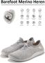 Brubeck Barefoot schoenen met merino wol Heren natuurlijk comfort Lichtgrijs - Thumbnail 1
